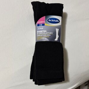 Dr. Scholl's Women's Black Comfort Crew Socks (6 pair)